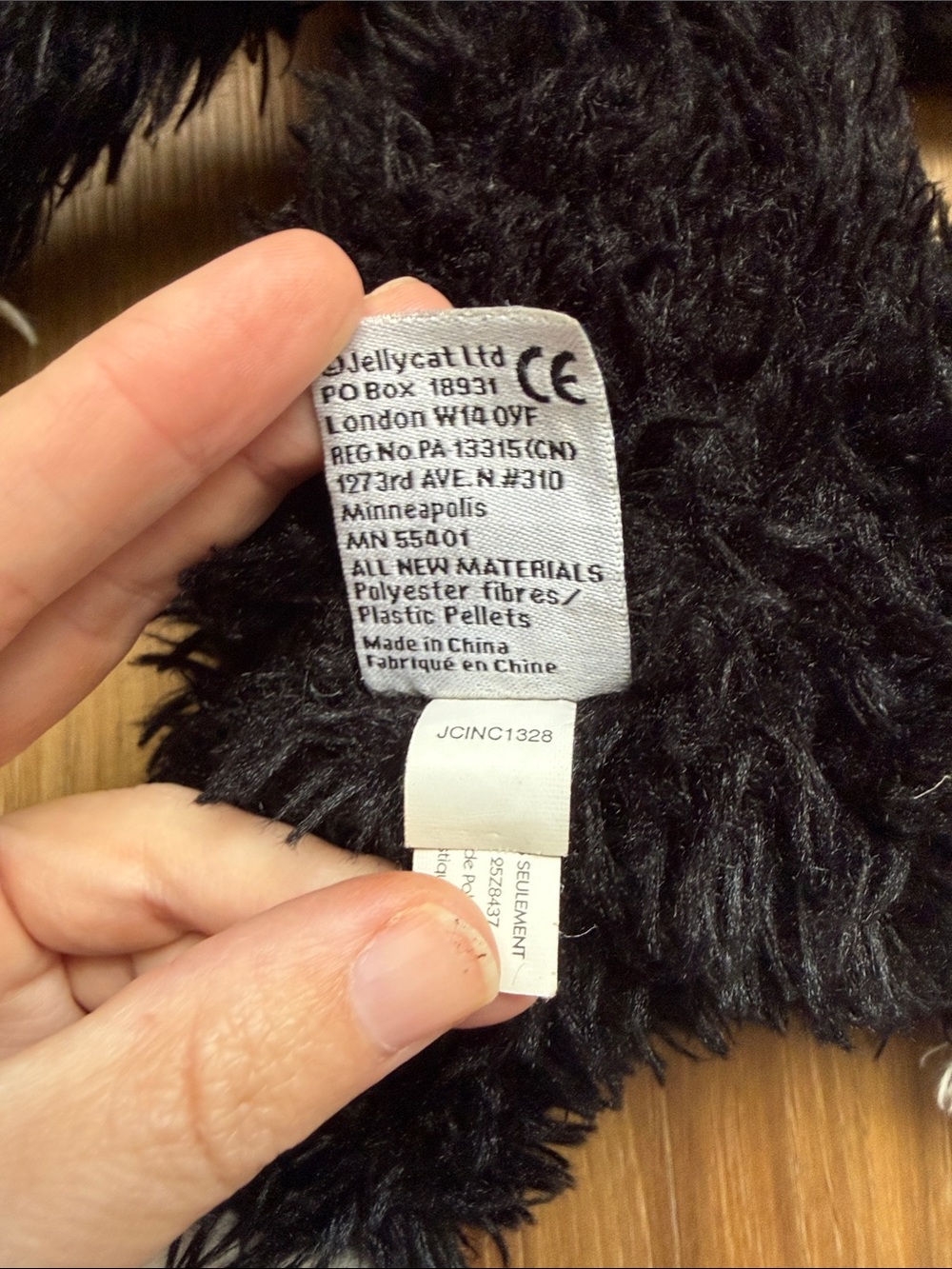 Like New Jellycat - no tags. Plush Black & White Cat Small - Picture 4 of 6